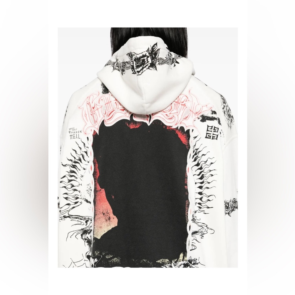 GIVENCHY Graphic Print Hoodie L nwot - Picture 5 of 5